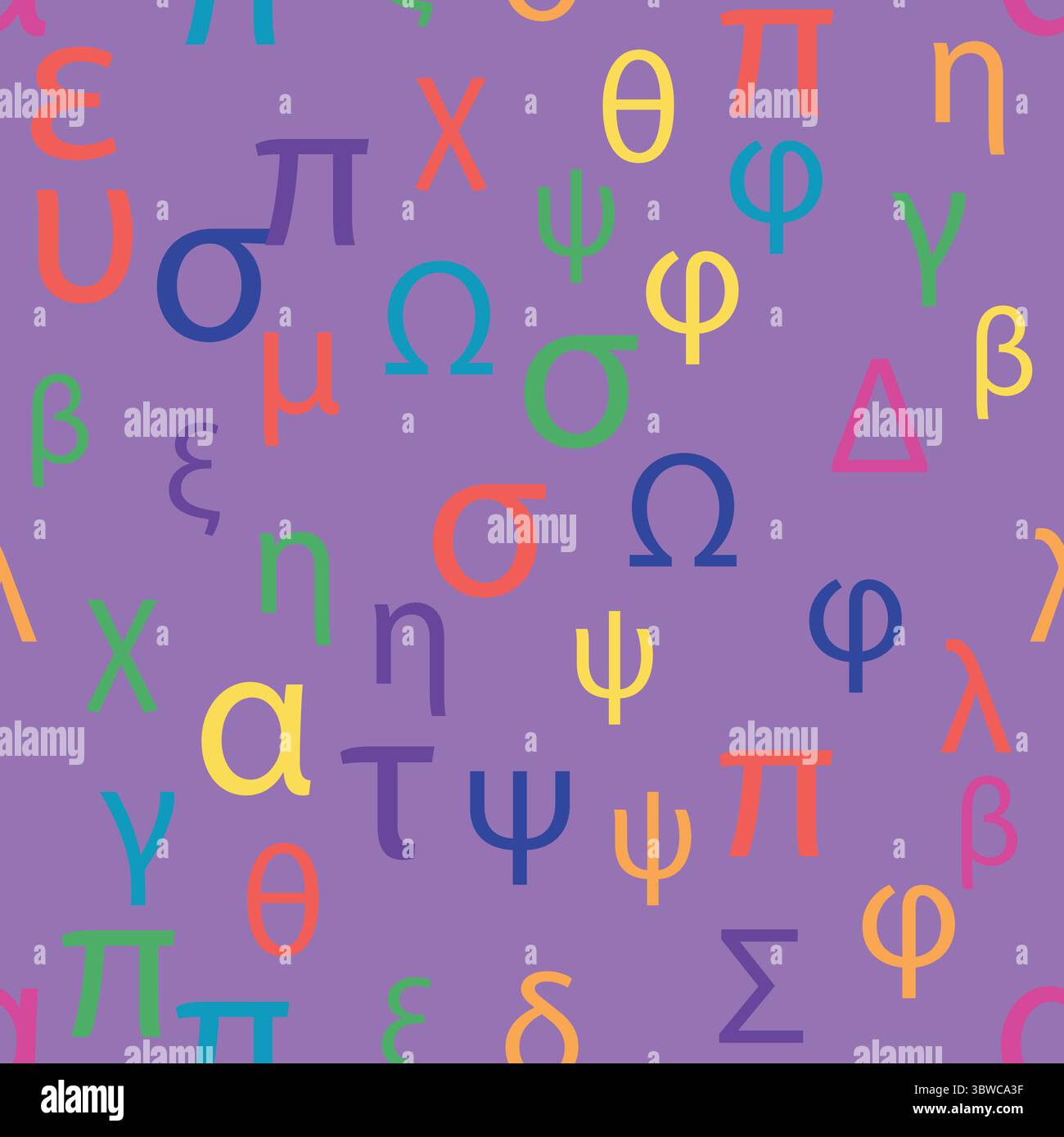 Motif sans couture lettres et symboles de l'alphabet grec. Alphabet grec vif. Illustration de Vecteur Motif sans couture lettres et symboles de l'alphabet grec. Alphabet grec vif. Illustration de Vecteur
