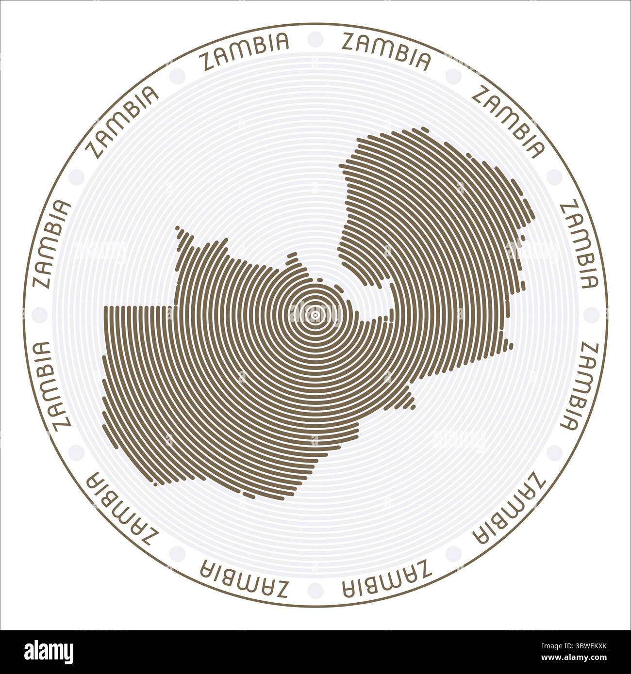 Design de logo rond Zambie. Construction de bagues en forme de pays. Zambie texte dans tout le pays. Illustration vectorielle. Illustration de Vecteur