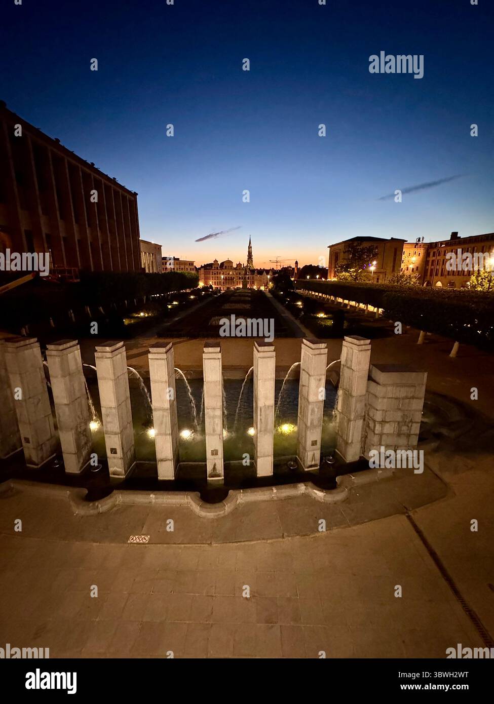 Scoucher de soleil au Mont des Arts, Bruxelles, Belgique - Image de stock capturée avec un smartphone