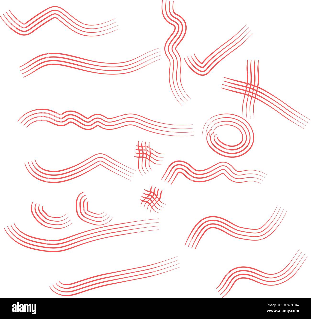 Élégant jeu de coups de pinceau rouge pour les projets de conception créatifs et les éléments visuels artistiques pour les projets graphiques Illustration de Vecteur