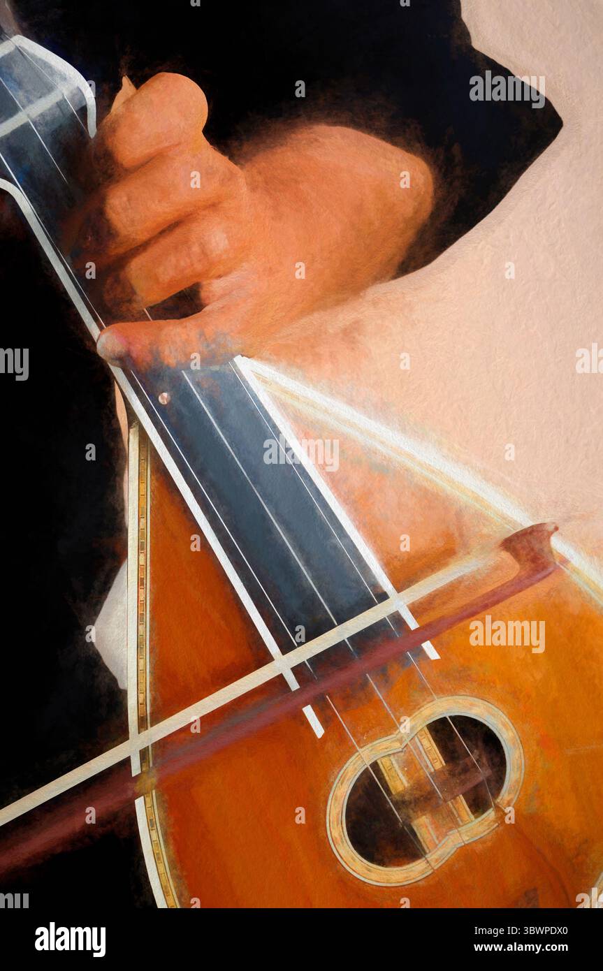 Le joueur de Lyra avec sa lyre Banque D'Images