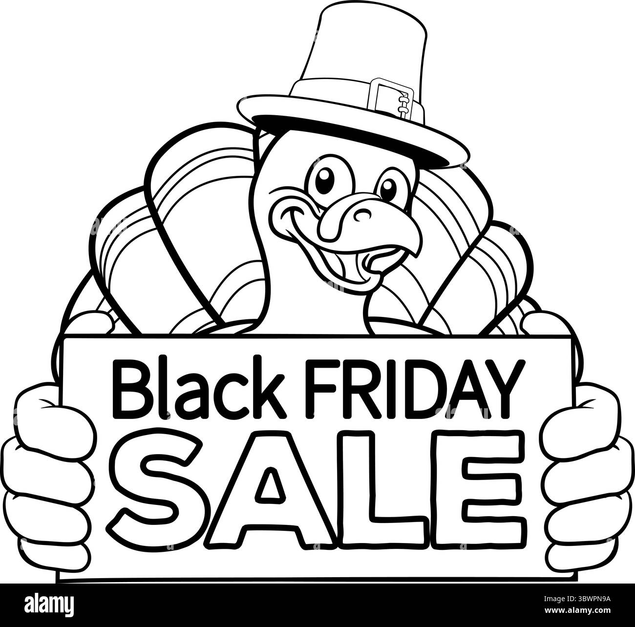 Turquie Thanksgiving Cartoon Bird Christmas Mascot Illustration de Vecteur