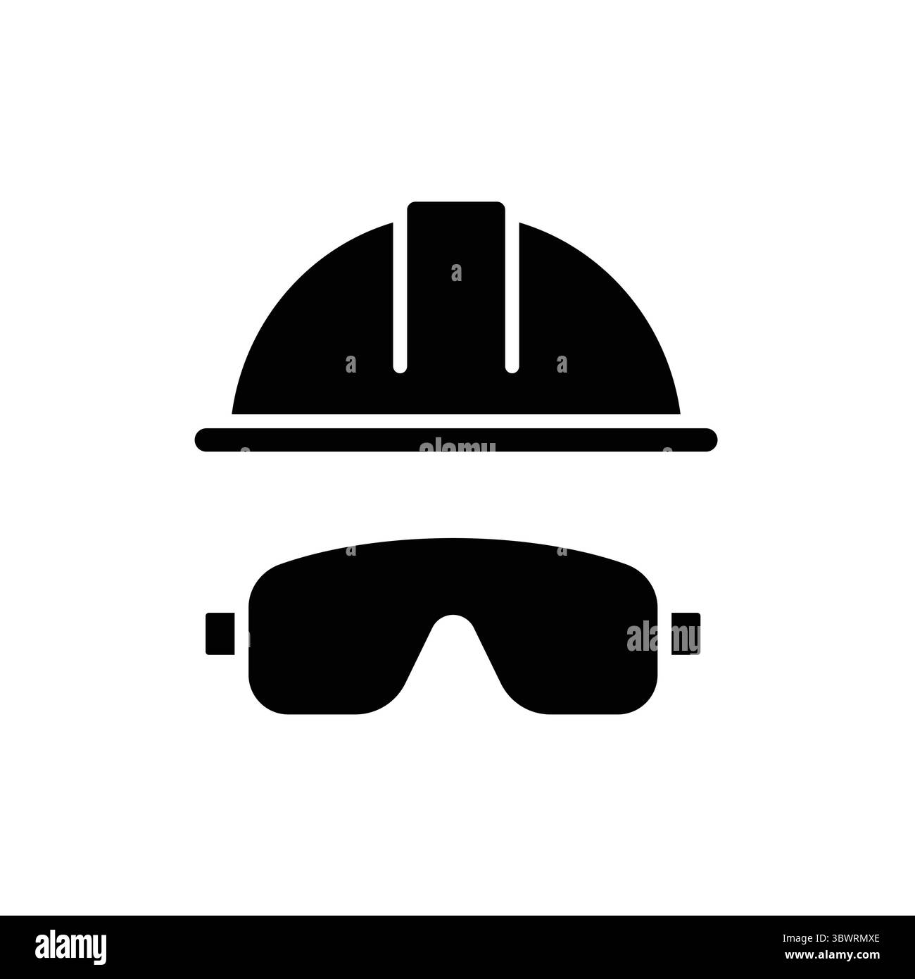 Représentation emblématique de l'équipement de sécurité avec un casque et des lunettes, mettant l'accent sur la protection dans la construction et les environnements industriels. Idéal pour la sécurité Illustration de Vecteur
