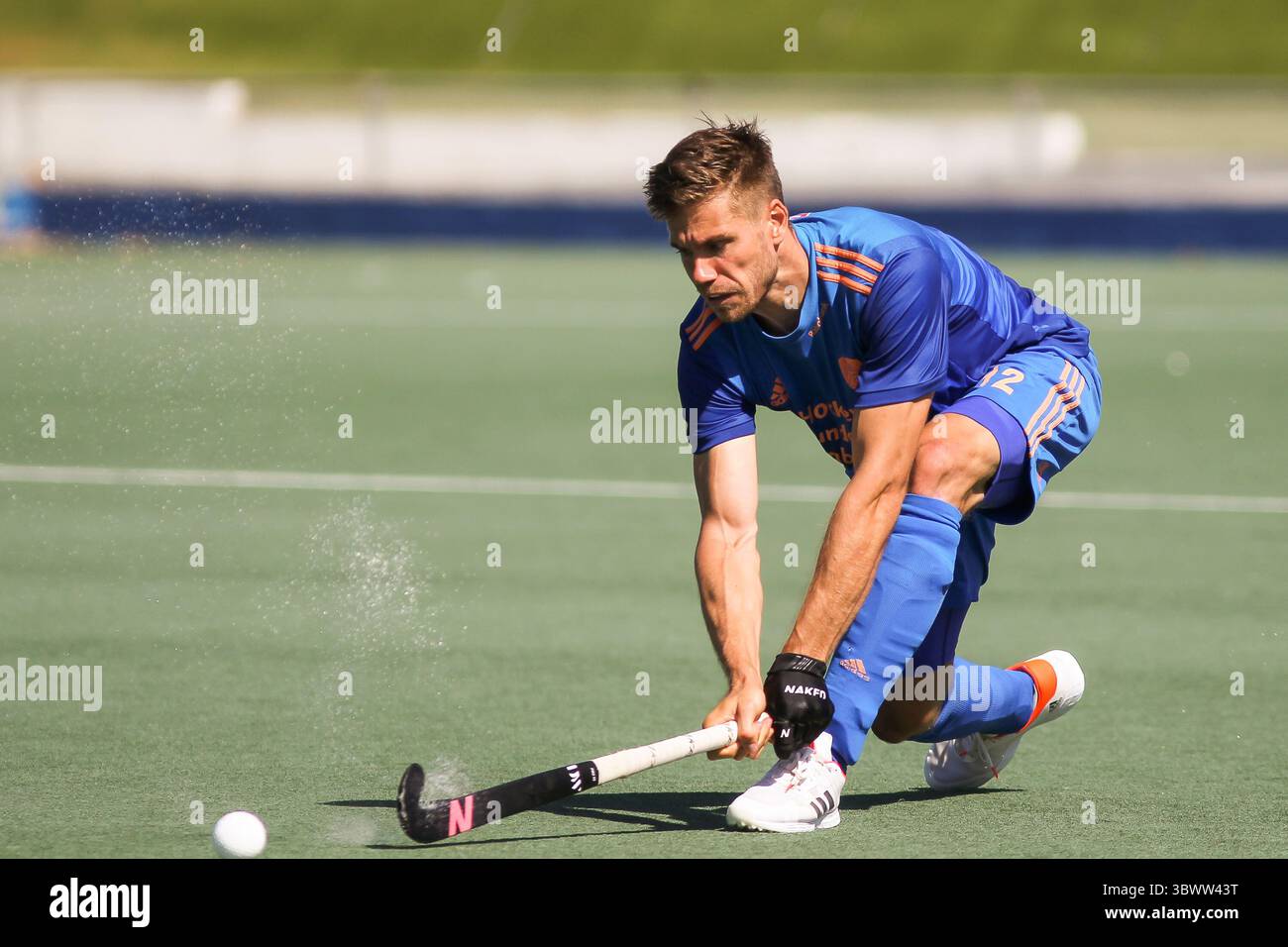 15 juillet 2021, MADRID, MADRID, ESPAGNE : Sander de Wijn des pays-Bas lors d'un match amical de hockey joué entre l'Espagne et les pays-Bas au Club de Campo Villa de Madrid le 15 juillet 2021 à Madrid, Espagne. (Crédit image : © Irina R. Hipolito/AFP7 via ZUMA Wire) Banque D'Images