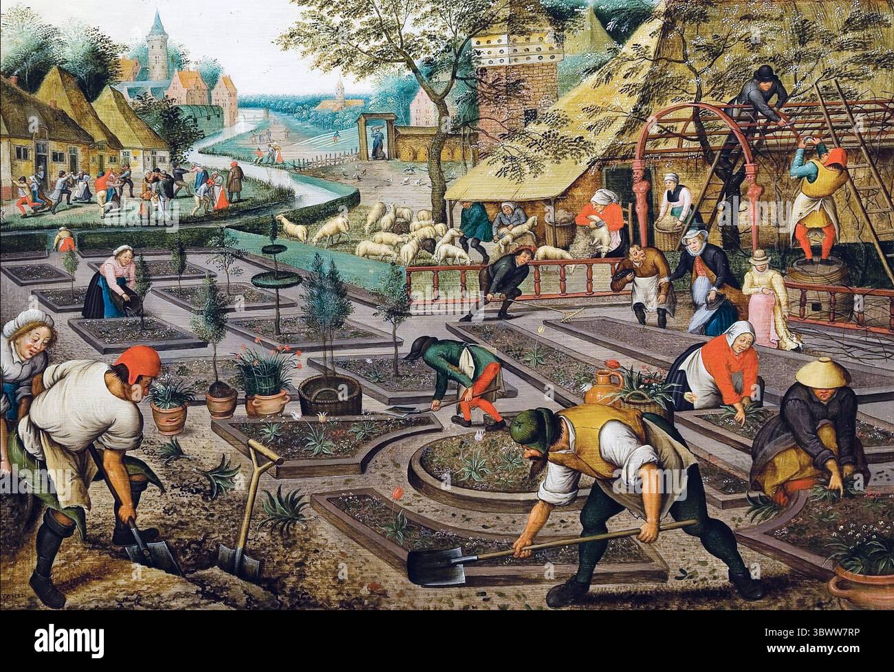 PIETER BRUEGHEL LE JEUNE artiste flamand (1564-1638). Printemps - de sa série sur les quatre saisons. Banque D'Images