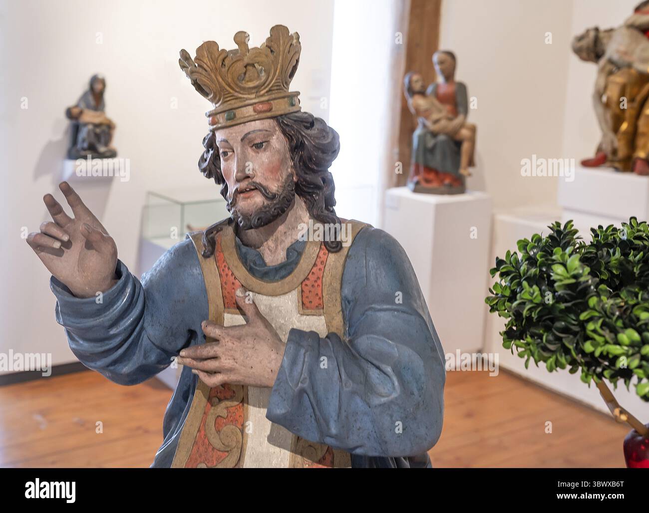 Baroque palmier âne, vers 1700, détail Jésus, Museum im Kornhaus, Hauptstr. 40, Bad Forest Lake, Bade-Wuertemberg, Allemagne Banque D'Images