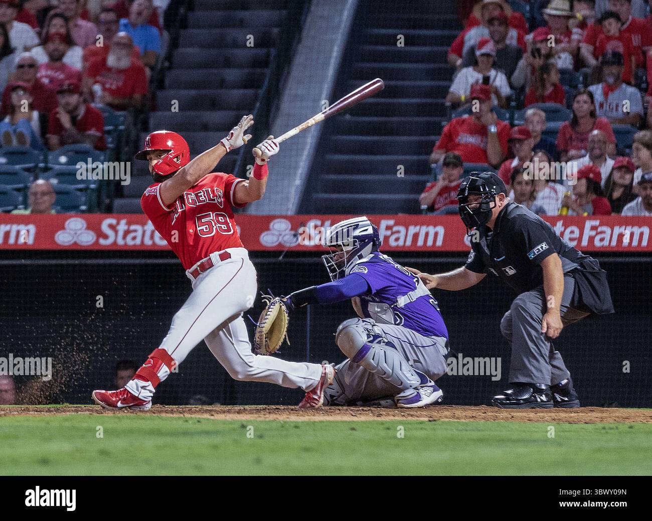 27 juillet 2021, Anaheim, Californie, États-Unis : Pitcher, Andrew Wantz #60 des Angels de Los Angeles lors de leur match de saison régulière MLB avec les Rockies du Colorado le mardi 27 juillet 2021 au Angel Stadium d'Anaheim à Anaheim, en Californie. Les anges perdent face aux Rocheuses, 3-12. DOUGLAS CUELLAR/PI (crédit image : © Prensa Internacional via ZUMA Press Wire) Banque D'Images