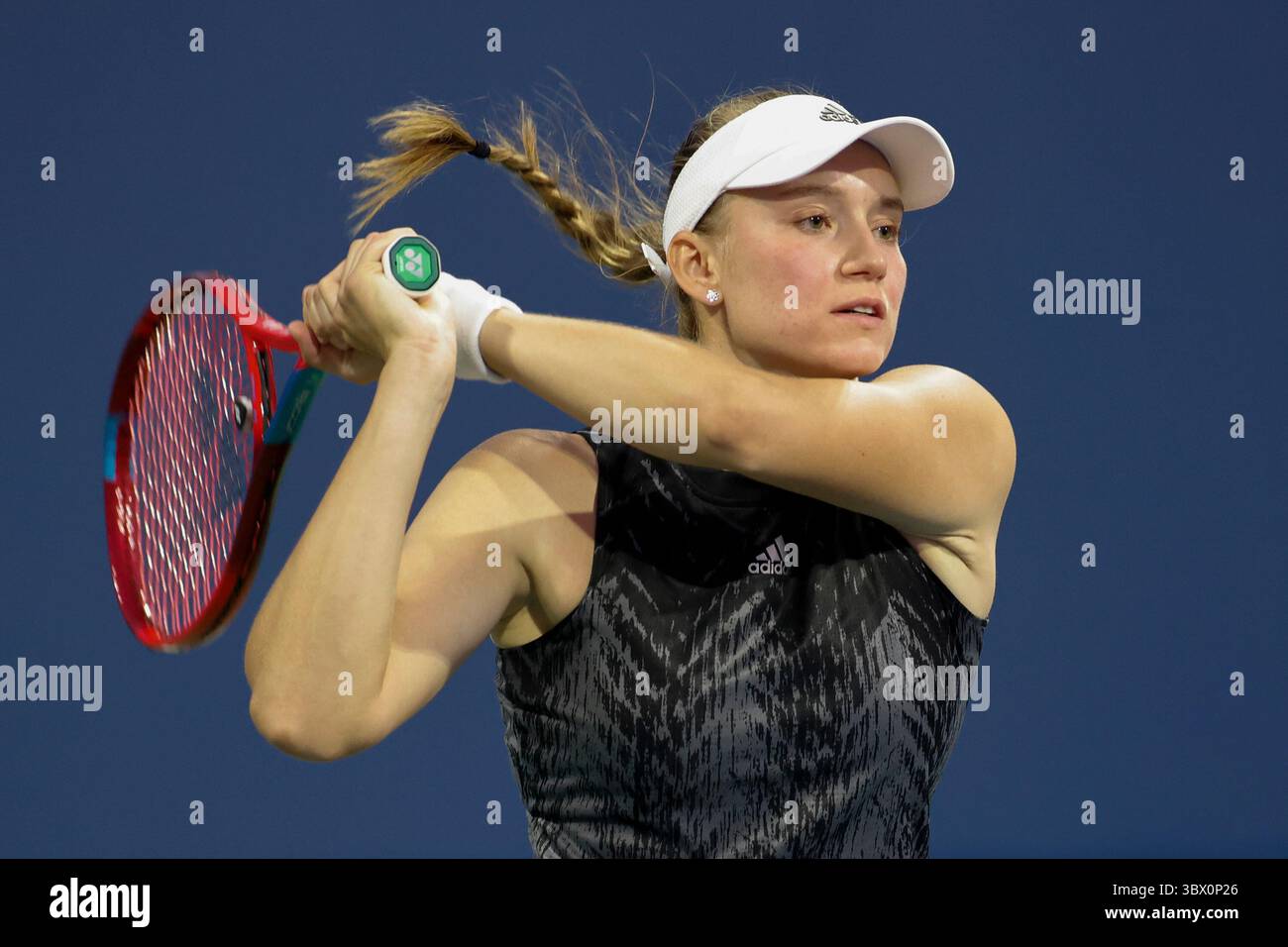 06 août 2021 : Elena Rybakina (KAZ) a été battue par Danielle Collins (USA) 76(5) 76(4) en quarts de finale de la Mubadala Silicon Valley Classic à San Jose State University à San Jose, Californie. ©mal Taam/TennisClix/CSM(image de crédit : &copy ; mal Taam/CSM via ZUMA Wire) Banque D'Images