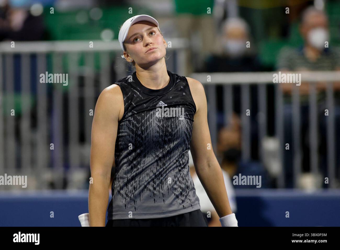 06 août 2021 : Elena Rybakina (KAZ) a été battue par Danielle Collins (USA) 76(5) 76(4) en quarts de finale de la Mubadala Silicon Valley Classic à San Jose State University à San Jose, Californie. ©mal Taam/TennisClix/CSM(image de crédit : &copy ; mal Taam/CSM via ZUMA Wire) Banque D'Images