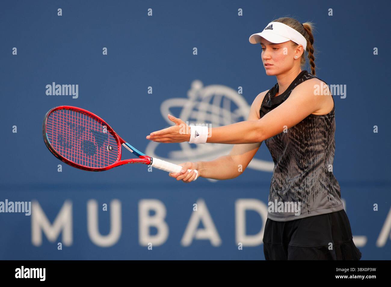 06 août 2021 : Elena Rybakina (KAZ) a été battue par Danielle Collins (USA) 76(5) 76(4) en quarts de finale de la Mubadala Silicon Valley Classic à San Jose State University à San Jose, Californie. ©mal Taam/TennisClix/CSM(image de crédit : &copy ; mal Taam/CSM via ZUMA Wire) Banque D'Images