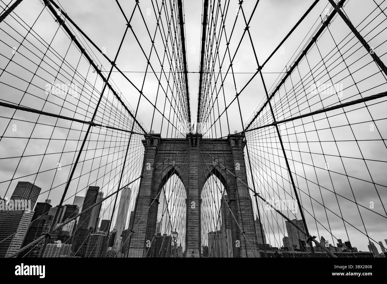 Le pont de Brooklyn à New York City Banque D'Images