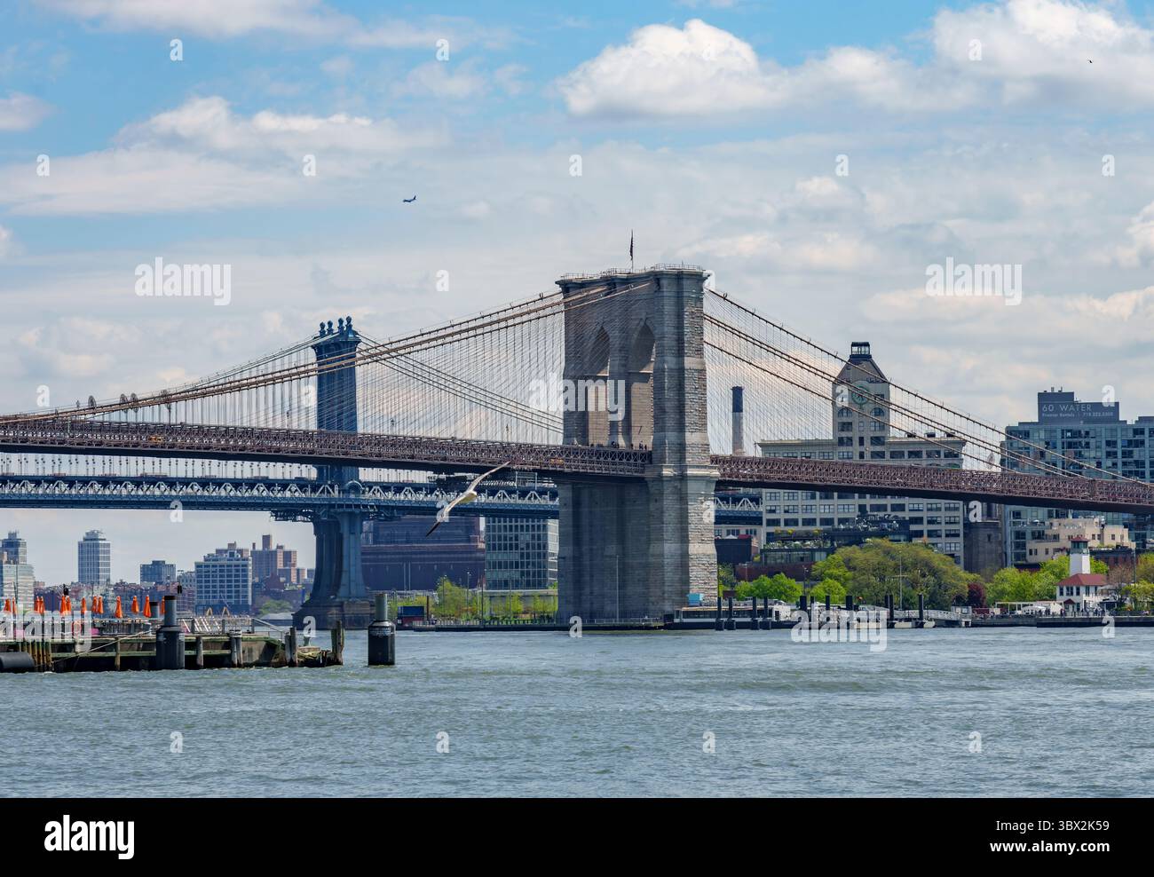Le pont de Brooklyn à New York City Banque D'Images