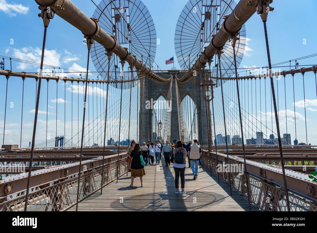 Le pont de Brooklyn à New York City Banque D'Images