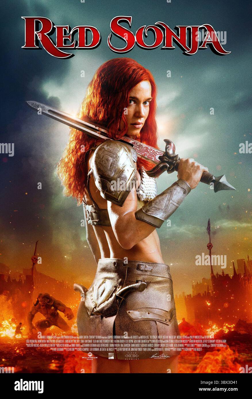 Affiche rouge de Sonja Matilda Lutz Banque D'Images