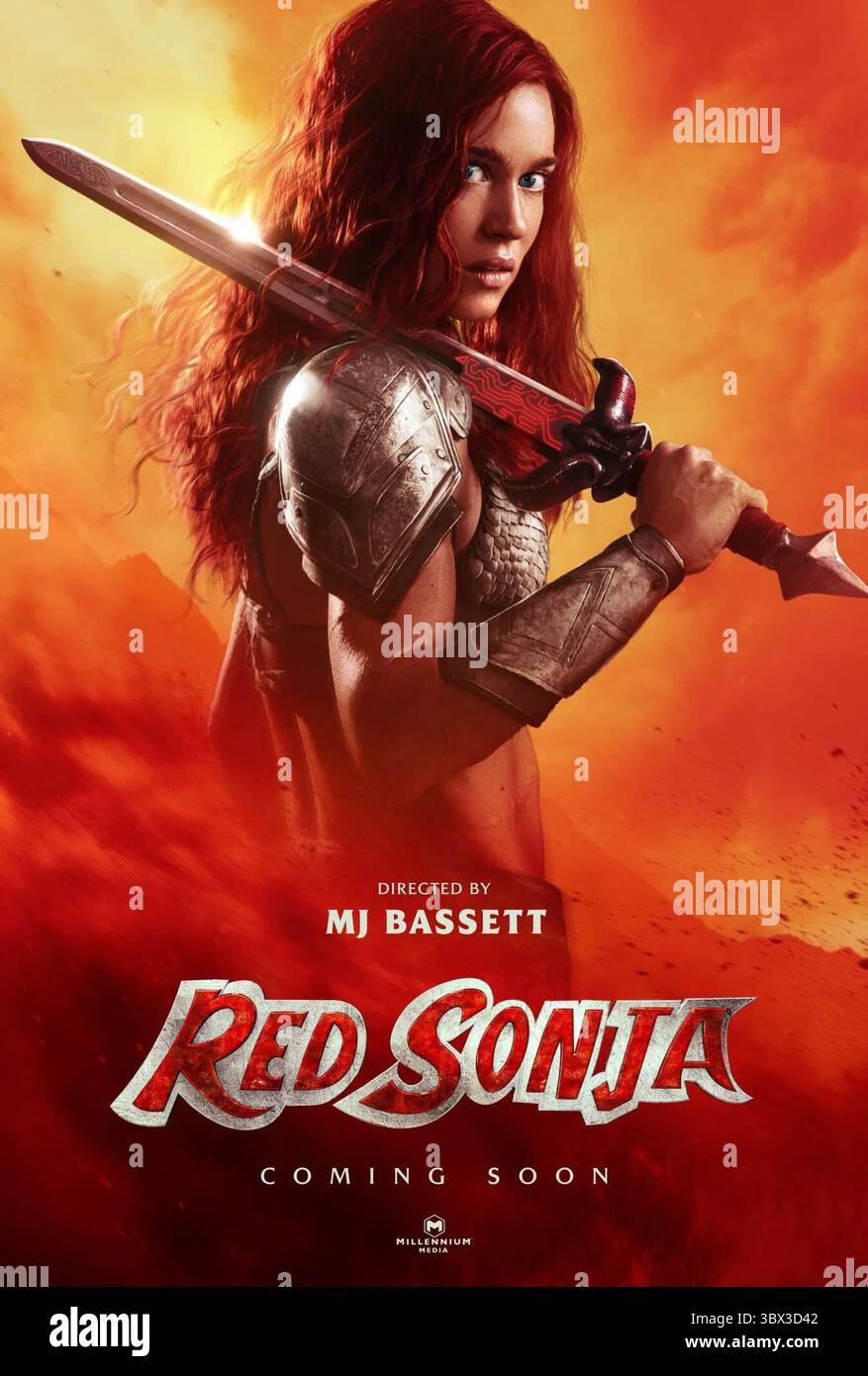 Affiche rouge Sonja Matilda Lutz Banque D'Images