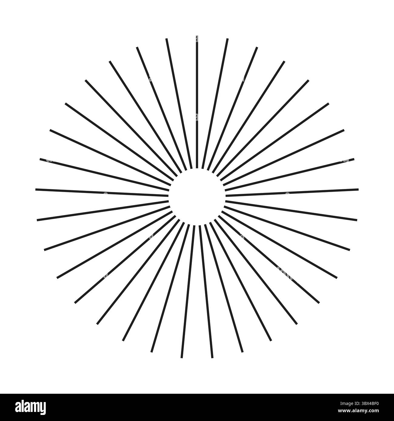 Lignes circulaires radiales. Rayons avec grille rayonnante. Symbole des rayons d'étoile du Soleil. Elément abstrait de lignes circulaires. Elément de conception plat. Géométrique Illustration de Vecteur