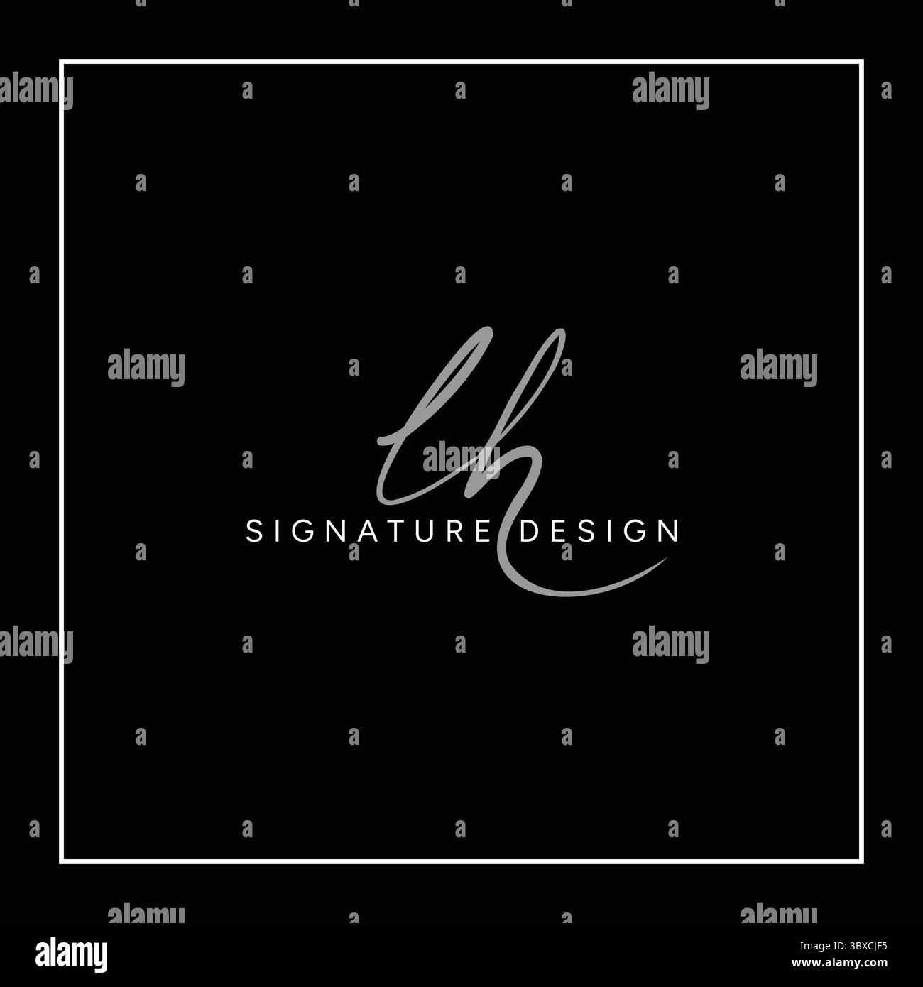 Modèle de logo de signature de lettre initiale LH - modèle de logo vectoriel manuscrit Illustration de Vecteur