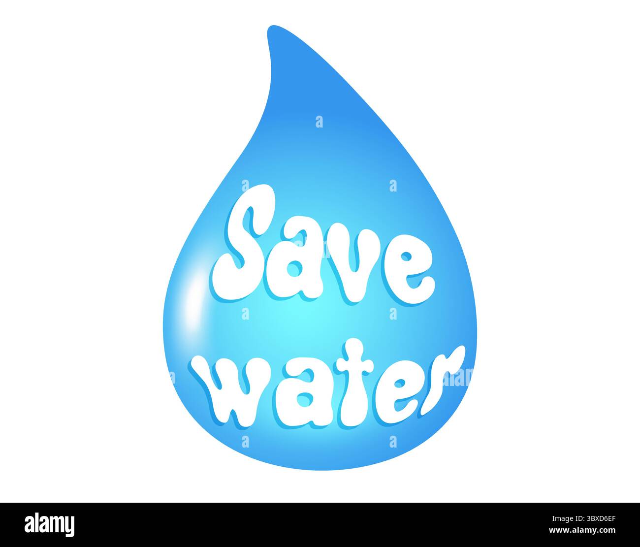 Illustration vectorielle de gouttes d'eau avec texte d'économiser de l'eau. Icône vectorielle de DROP. Sauver l'eau sauver la vie. Illustration de Vecteur