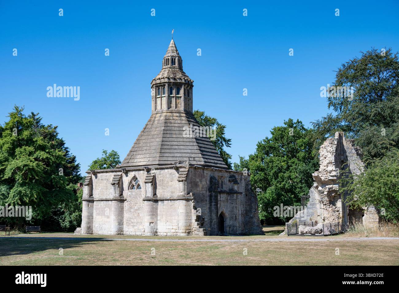 Ruines d'Abbot's Kitchen, abbaye de Glastonbury, Glastonbury, Somerset, Angleterre Banque D'Images