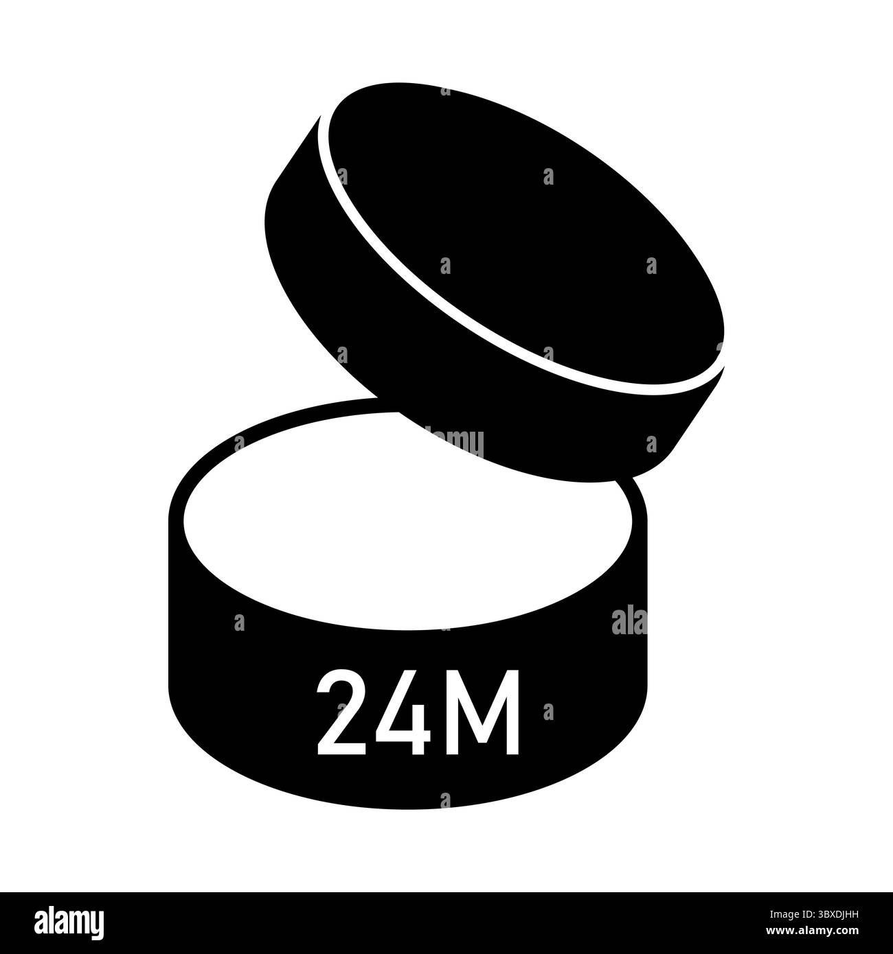 Icône PAO jar. Marqueur 24M plus. Vecteur d'expiration cosmétique. Symbole de durée de conservation. Illustration de Vecteur