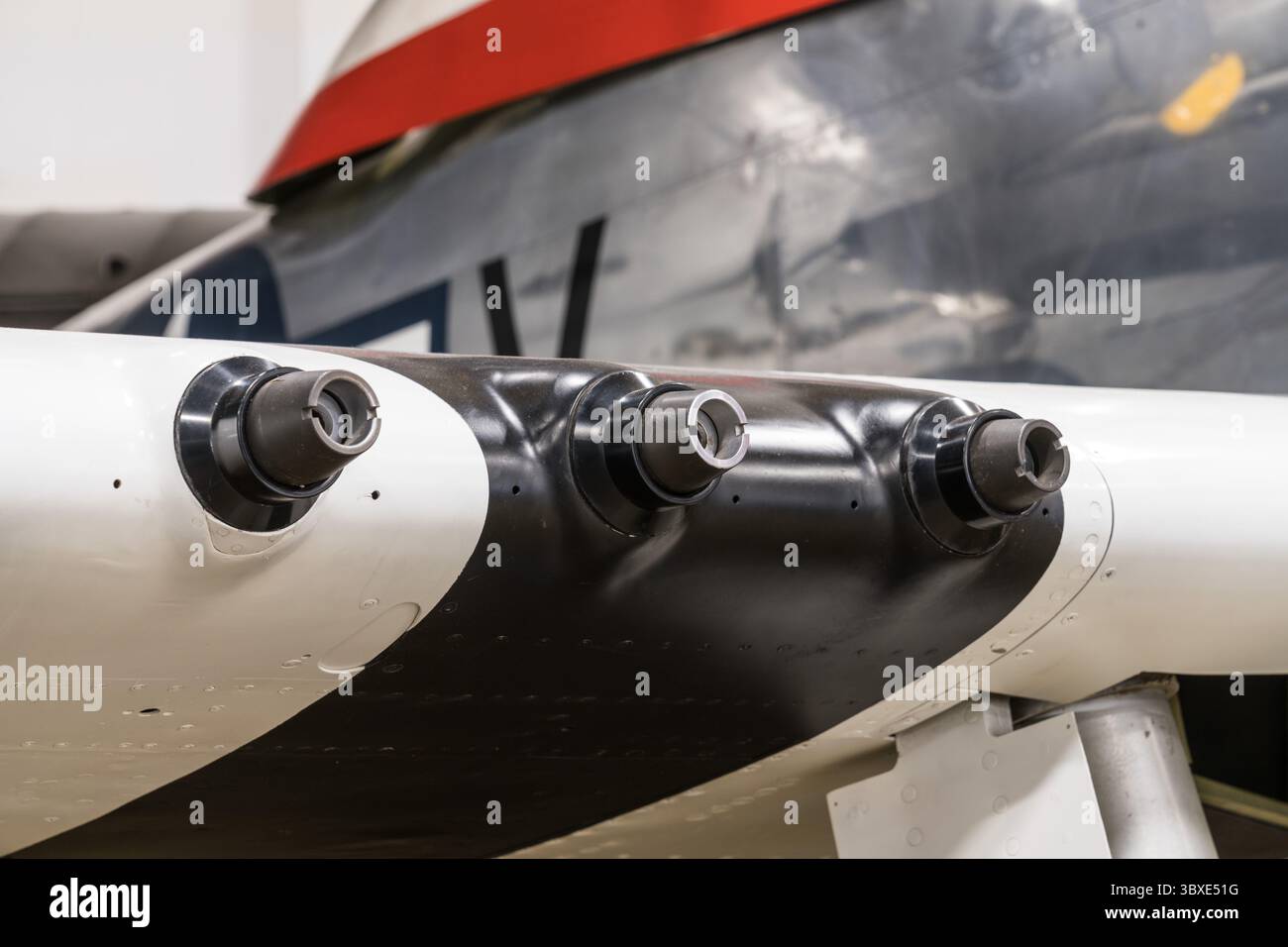 1er juin 2021, Hill Air Force base, Utah, États-Unis : 50 cal. Mitrailleuses dans l'aile d'un chasseur nord-américain P-51D Mustang au Hill Aerospace Museum. (Crédit image : © Jon G. Fuller/VW pics via ZUMA Press Wire) Banque D'Images