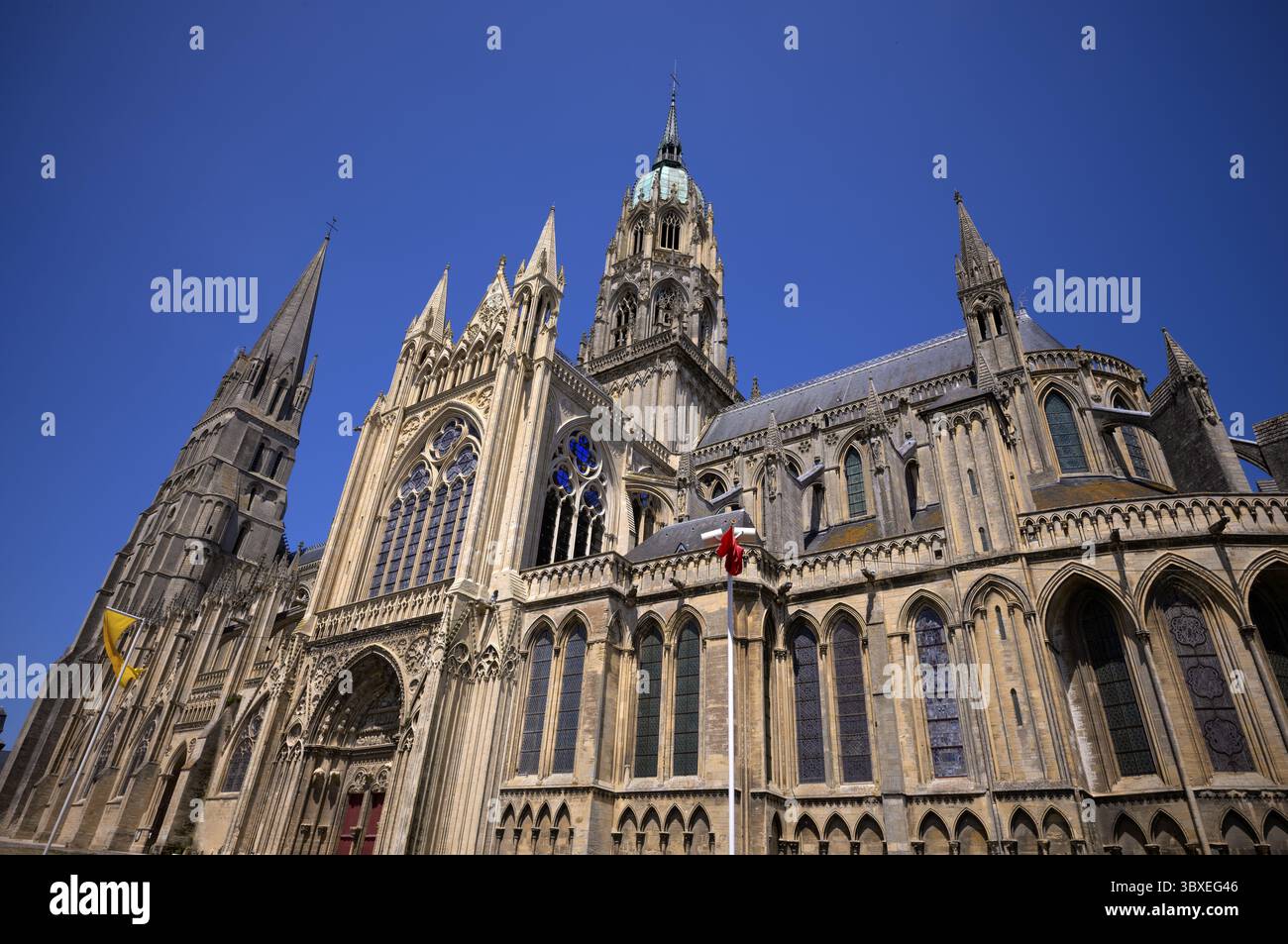 Cathédrale Cathédrale notre-Dame de Bayeux, Bayeux, Normandie, Calvados, France Banque D'Images