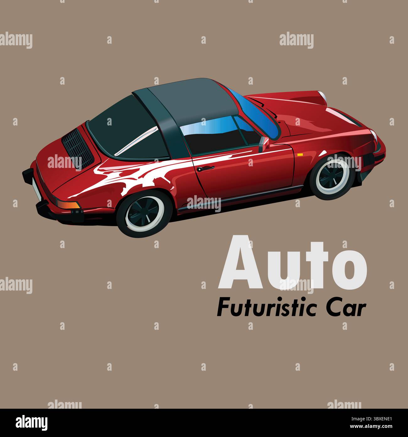 Illustration de dessin de voiture futuriste automatique Illustration de Vecteur