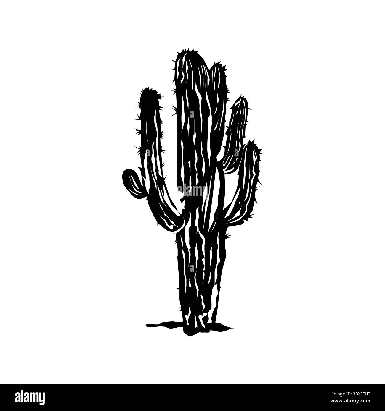 Illustration d'arbre de cactus avec fond blanc Illustration de Vecteur