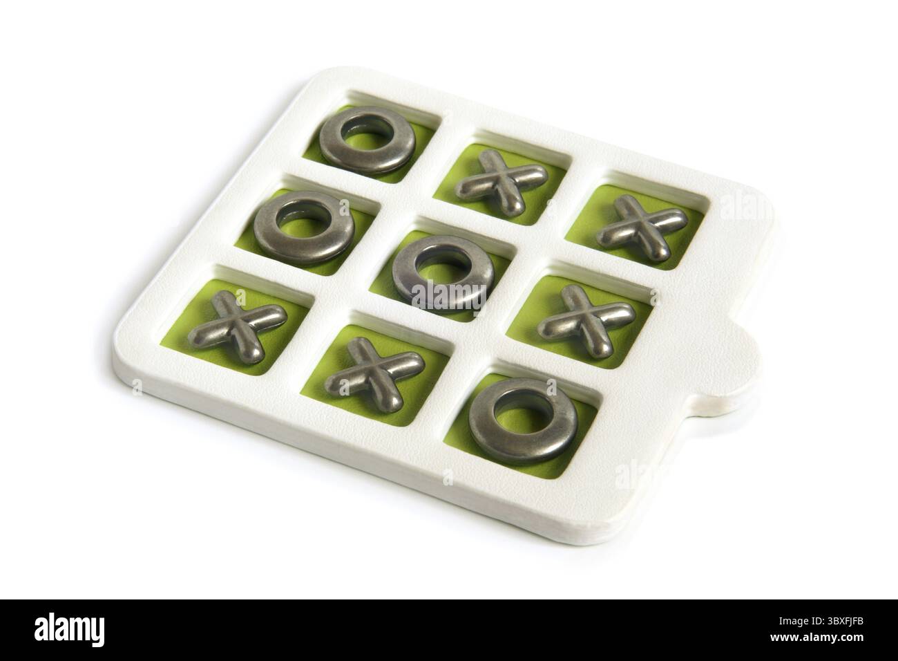 Jeu TIC-tac-toe sur fond blanc Banque D'Images