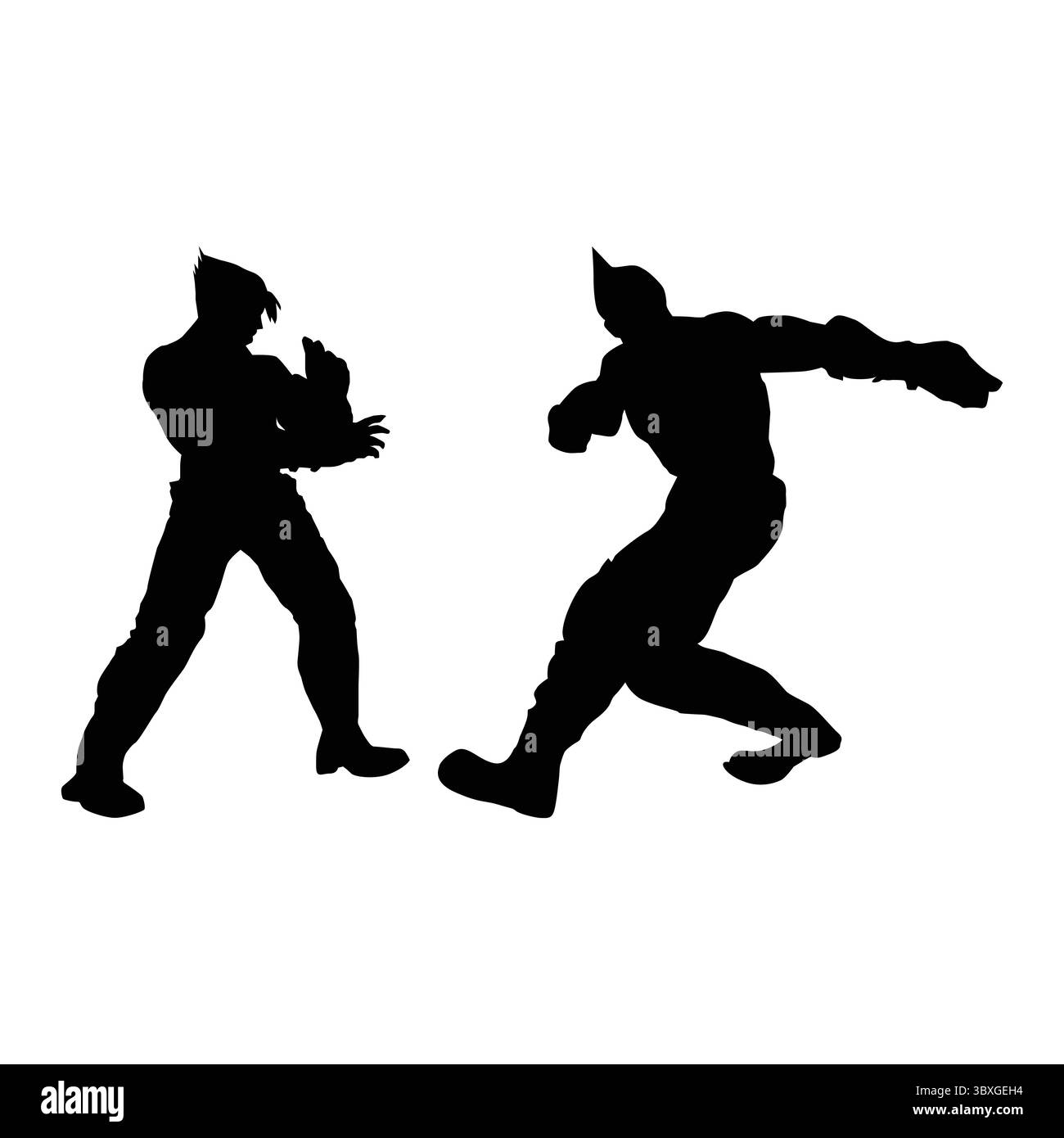 Joueur de jeu de karaté Fighter judo silhouette Shapes Drawing vol 09 Illustration de Vecteur
