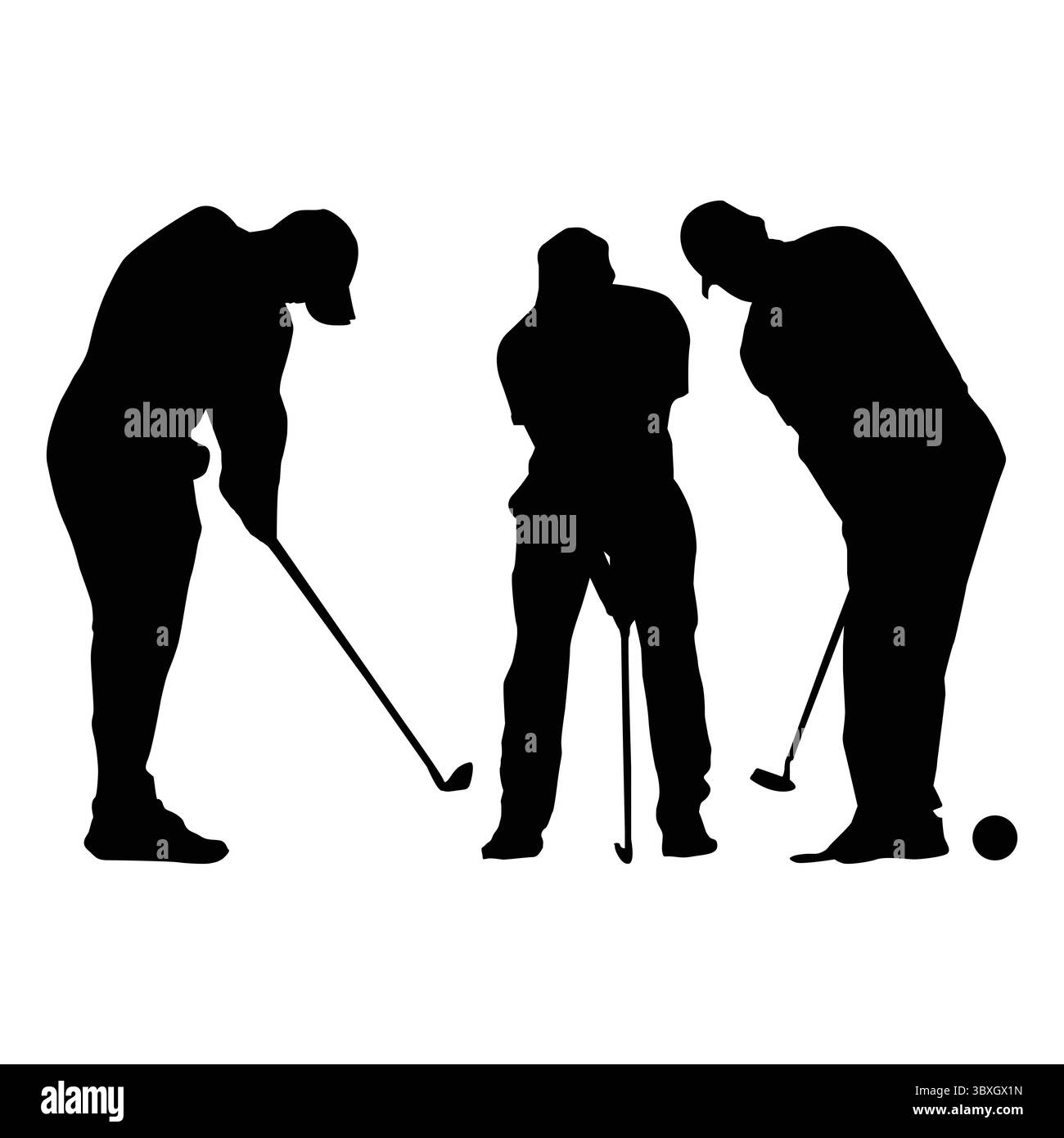 Silhouette de joueur de golf formes vol 1 dessin Illustration de Vecteur