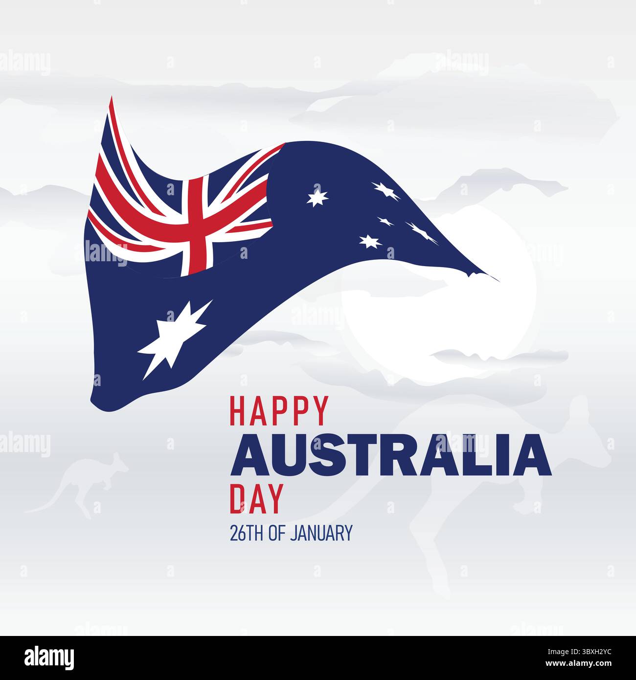 Bonne journée de l'Australie vingt-six janvier Australie Journée nationale de l'Australie illustration vectorielle dessin vol 01 Illustration de Vecteur