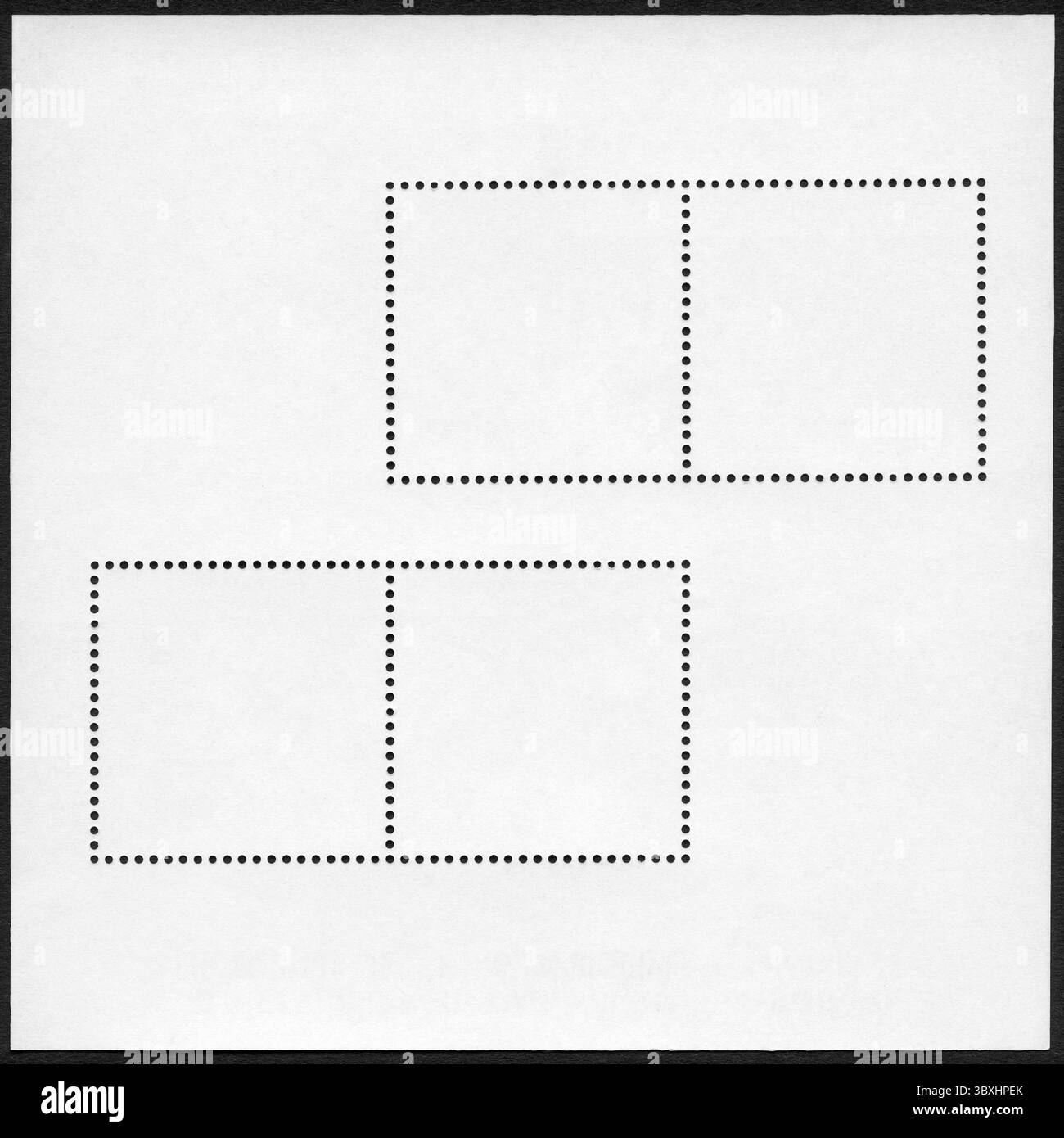 Bloc de timbre-poste vierge sur fond noir Banque D'Images