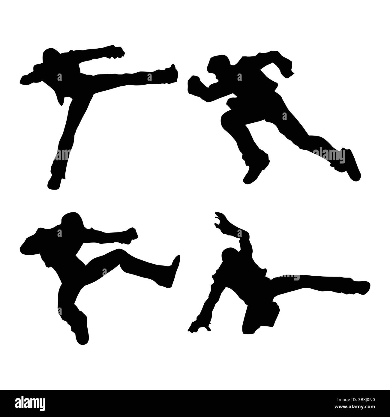 Joueur de jeu de judo karaté silhouette Shapes Drawing vol 11 Illustration de Vecteur