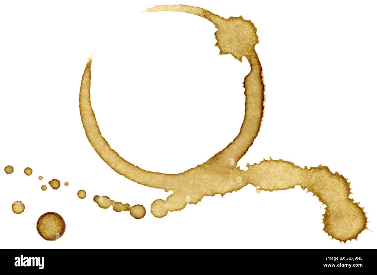 Marque de tasse à café isolée sur fond blanc Banque D'Images