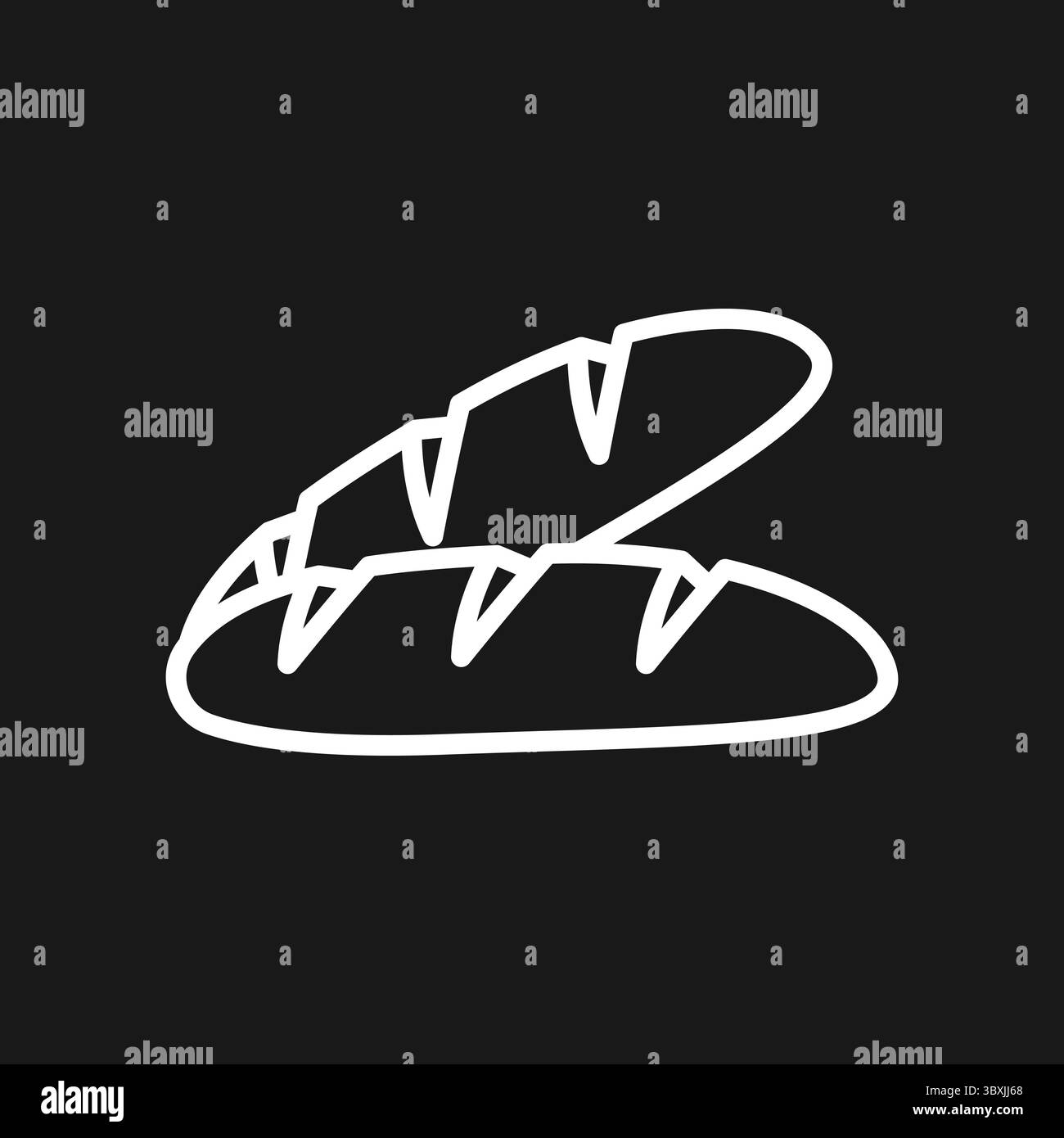 Icône de pain de baguette fraîche pour une boulangerie, une pâtisserie et une épicerie Illustration de Vecteur