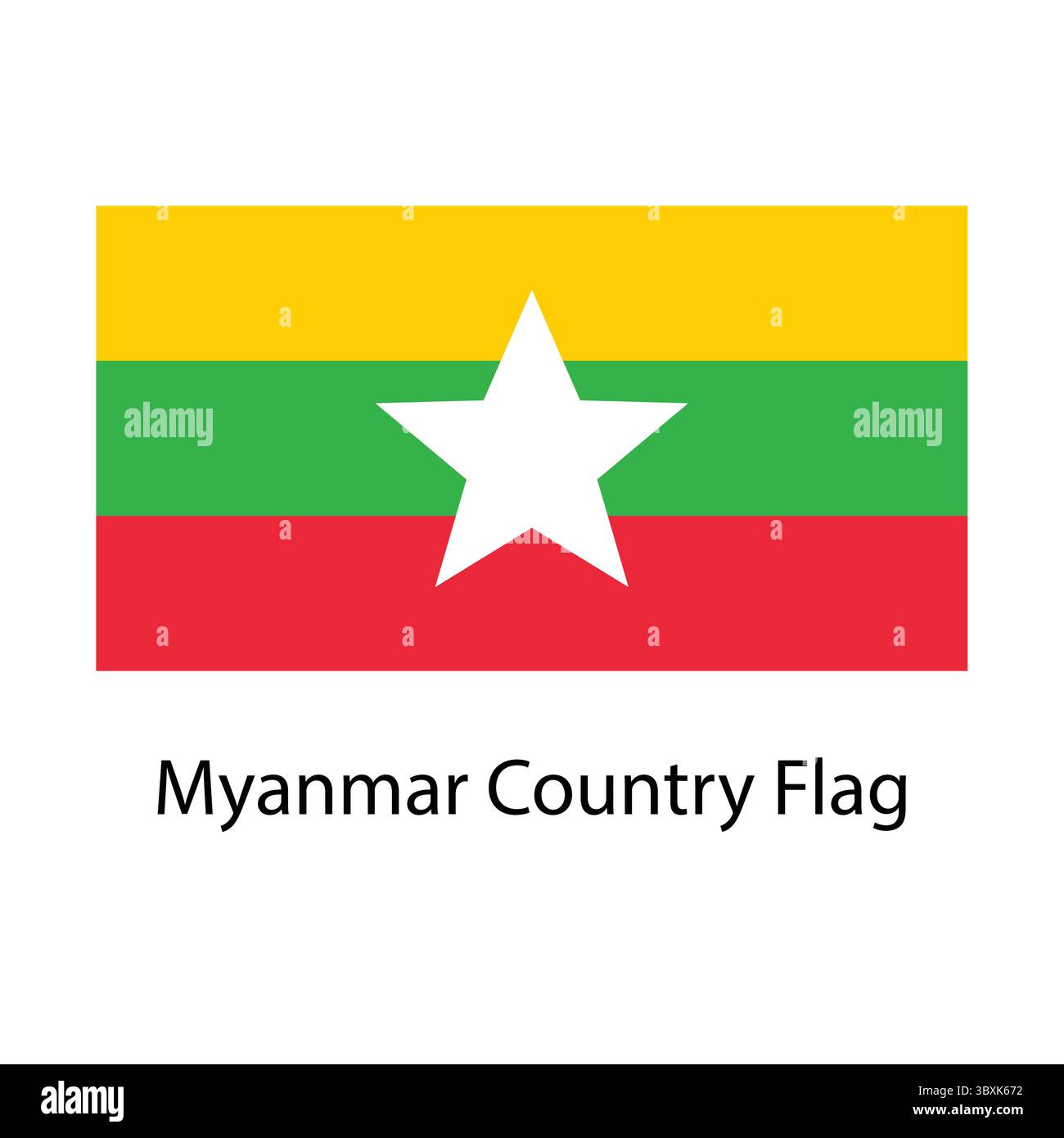 Myanmar pays drapeau main dessin illustration vectorielle dessin Illustration de Vecteur