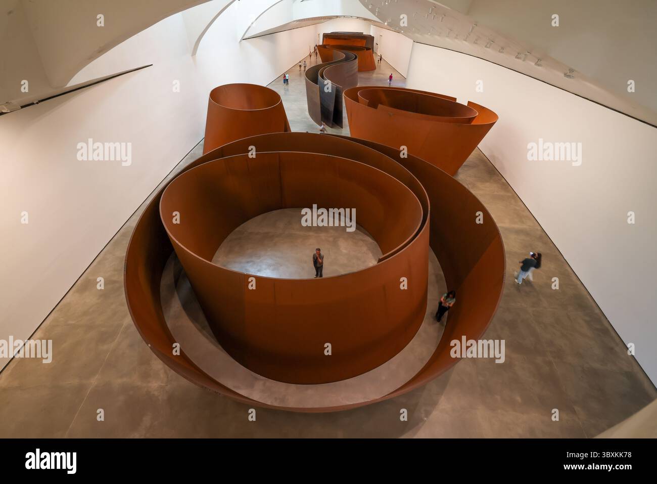 La question du temps, installation artistique de Richard Serra, Musée Guggenheim Bilbao, Espagne Banque D'Images