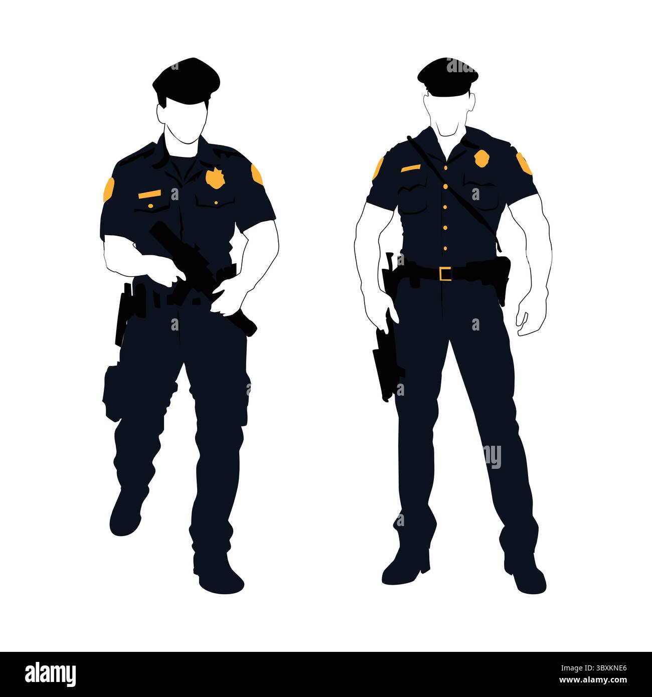 Policier Silhouette Vector Art, Icons illustration vol 01 Illustration de Vecteur