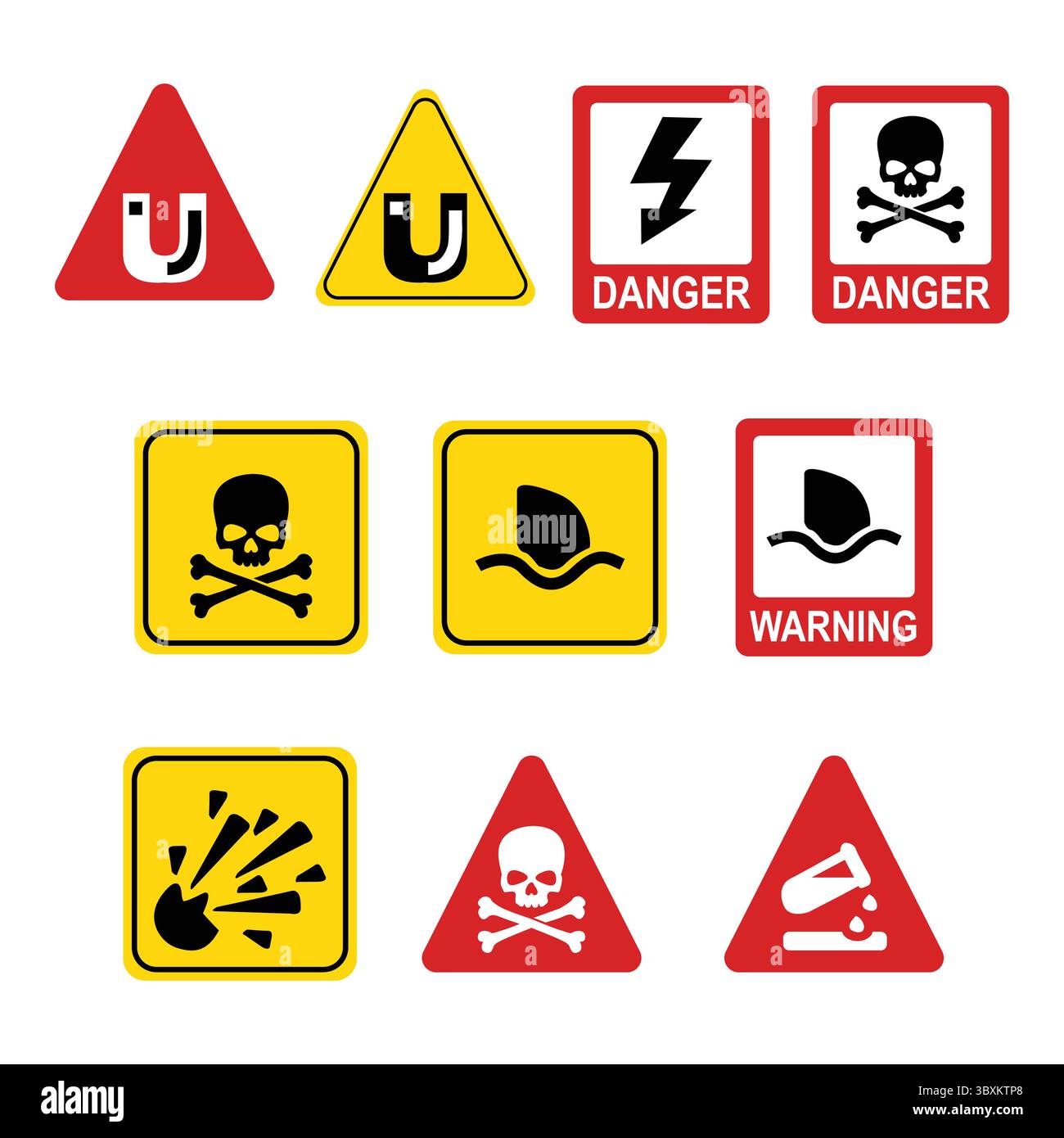 Les panneaux d'interdiction définissent la production de l'industrie Illustration de Vecteur