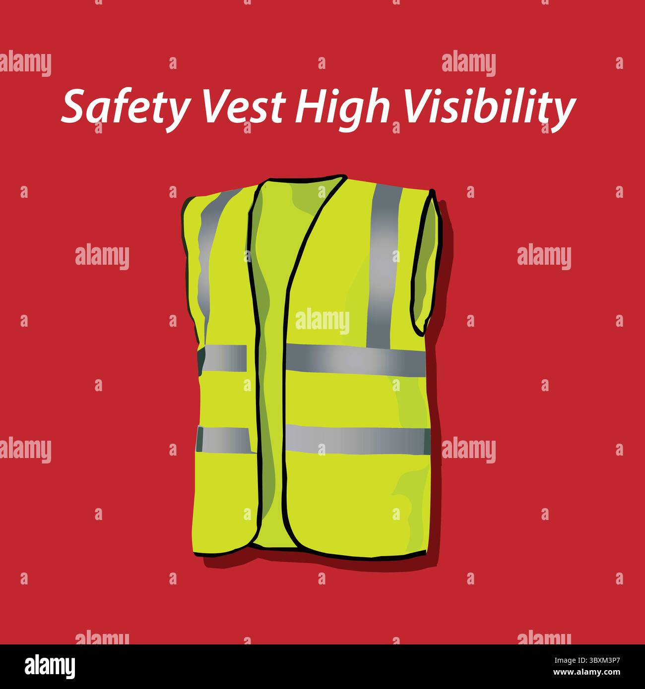 Gilet de sécurité haute visibilité Camping Crossing Roadside Illustration de Vecteur