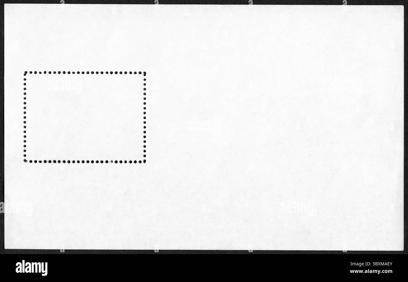 Bloc de timbre-poste vierge sur fond noir Banque D'Images