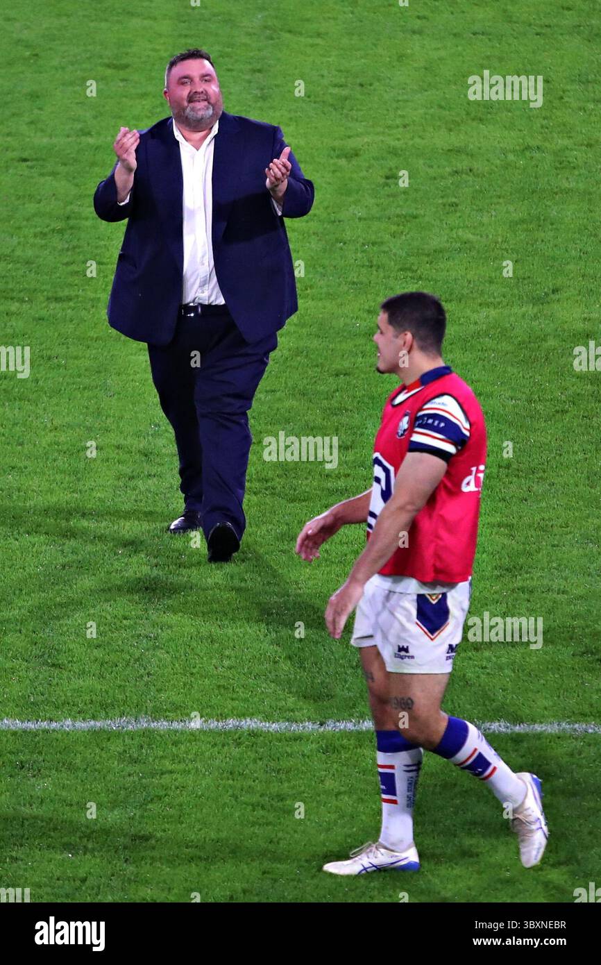 Matt Ellis de Wakefield Trinity célèbre après le match de la 19e ronde de Betfred Super League Huddersfield Giants vs Wakefield Trinity au Accu Stadium, Huddersfield, Royaume-Uni, le 18 juillet 2025 (photo Sam Eaden/News images) Banque D'Images