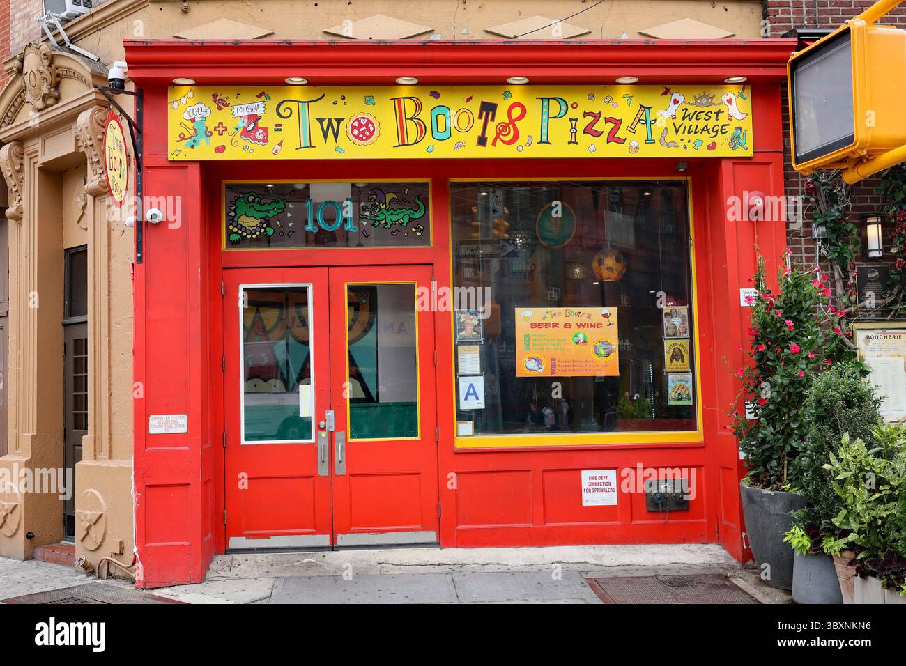 Pizzeria colorée à Greenwich Village Banque D'Images