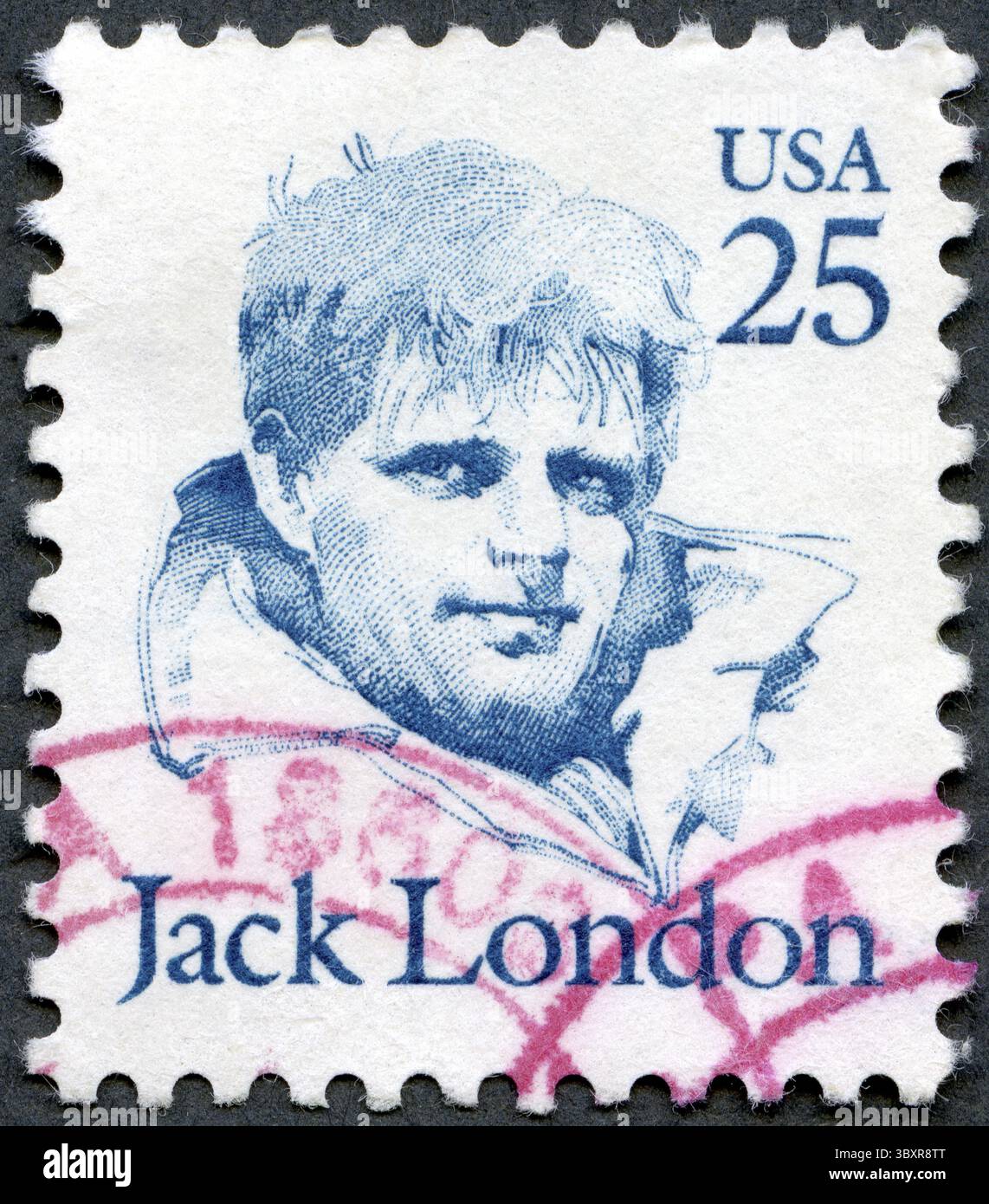 USA - VERS 1986 : un timbre imprimé par USA, montre Jack London (1876 - 1916), série Great Americans, vers 1986 Banque D'Images