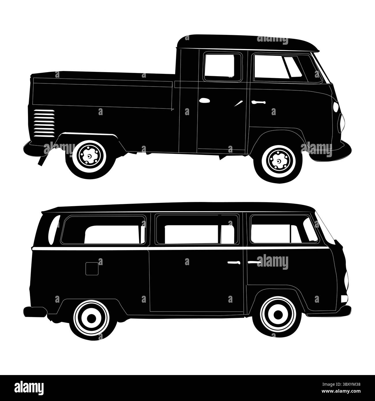 Silhouette de l'illustration de voiture vintage e Illustration de Vecteur