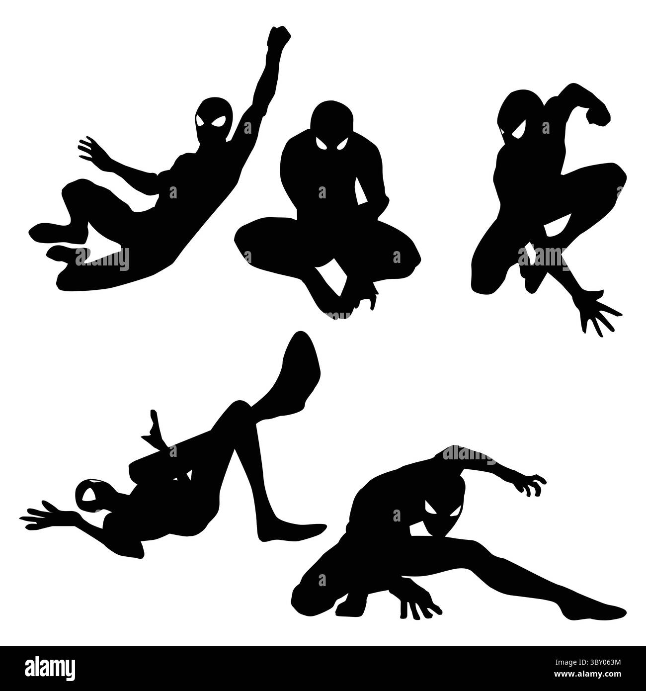 Superhero Silhouette fond noir vol 8 Illustration de Vecteur