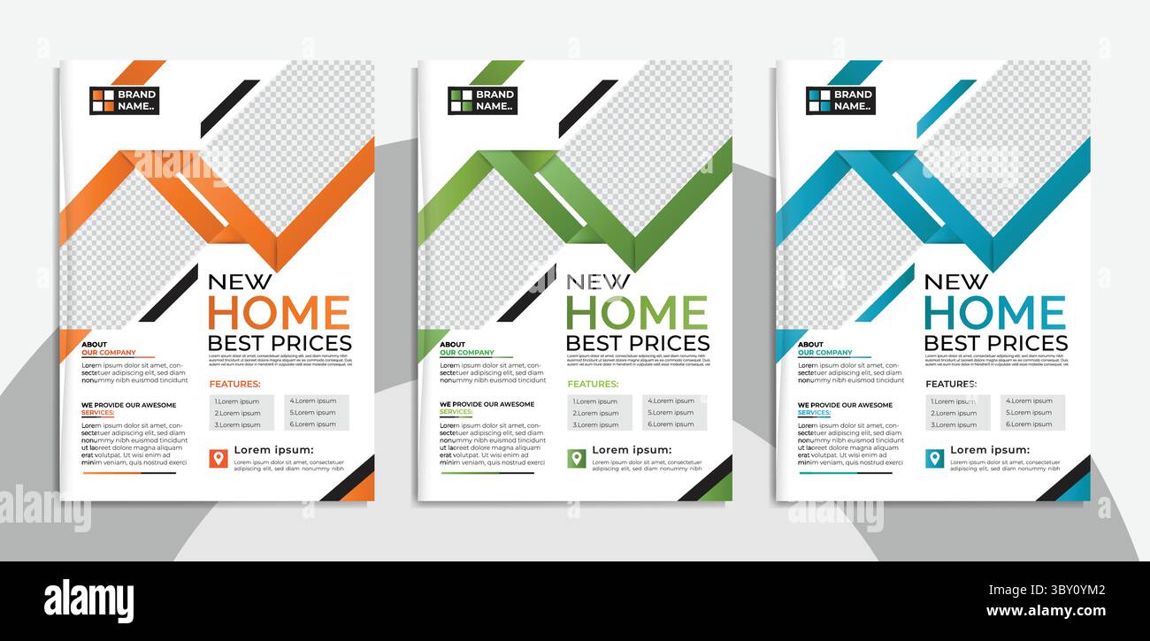 Conception de modèle de flyer immobilier, vente promotionnelle conception de modèle de flyer immobilier Illustration de Vecteur