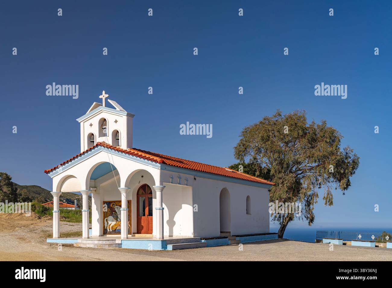 L'église d'Agios Georgios à Kymi-Aliveri, Eubée ou île d'Evia, Grèce Banque D'Images