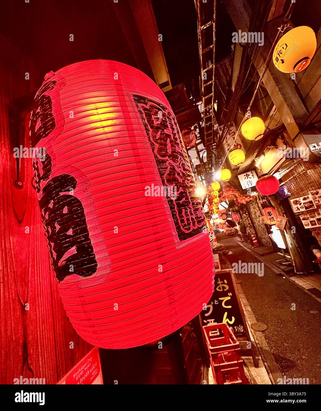 Lanterne en papier rouge, Omoide Yokocho, Tokyo, Japon Banque D'Images